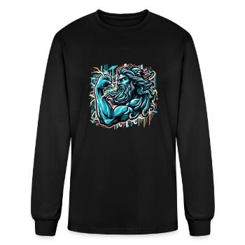 Zeus Lightning King - Men's Long Sleeve T-Shirt - black - Front