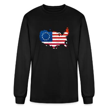 Betsy Ross USA Flag - Men's Long Sleeve T-Shirt - black - Front