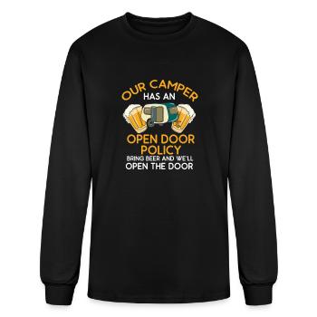 Camping Open Door Policy - Men's Long Sleeve T-Shirt - black - Front
