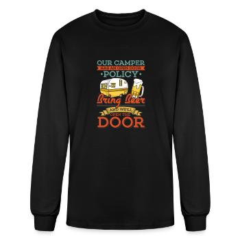 Open Door Policy Camper - Men's Long Sleeve T-Shirt - black - Front