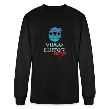 Video Editor Ninja - Men's Long Sleeve T-Shirt - black - Front