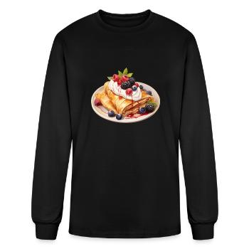 Dessert Crêpe Topped With Wild Berries And Cream - Men's Long Sleeve T-Shirt - black - Front