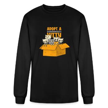 Adopt a kitty - Men's Long Sleeve T-Shirt - black - Front