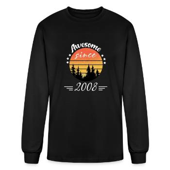 Awesome Since 2008 14th Birthday - Men's Long Sleeve T-Shirt - black - Front