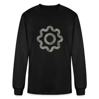 Circular Brick Design - Men's Long Sleeve T-Shirt - black - Front