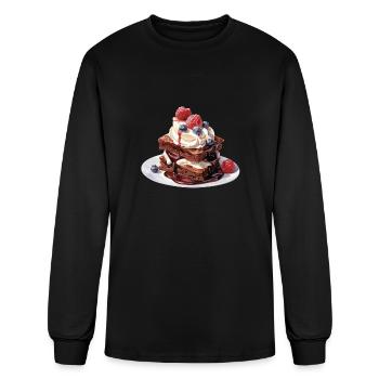 Chocolate Fudge Brownie With Mixed Berries - Men's Long Sleeve T-Shirt - black - Front