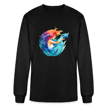 Color splash zodiac: Aquarius - Men's Long Sleeve T-Shirt - black - Front