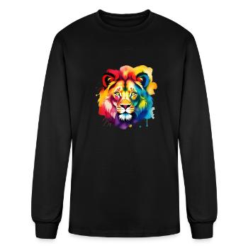 Color splash zodiac: Leo - Men's Long Sleeve T-Shirt - black - Front