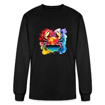 Color splash zodiac: Cancer - Men's Long Sleeve T-Shirt - black - Front