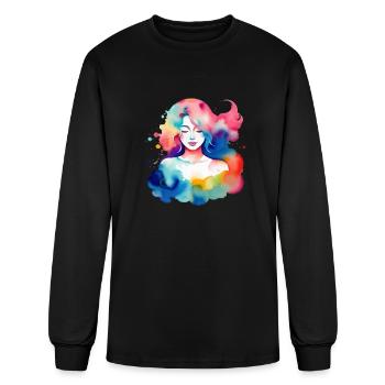 Color splash zodiac: Virgo - Men's Long Sleeve T-Shirt - black - Front