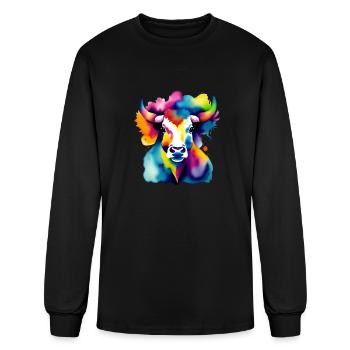 Color splash zodiac: Taurus - Men's Long Sleeve T-Shirt - black - Front