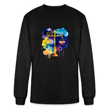 Color splash zodiac: Libra - Men's Long Sleeve T-Shirt - black - Front