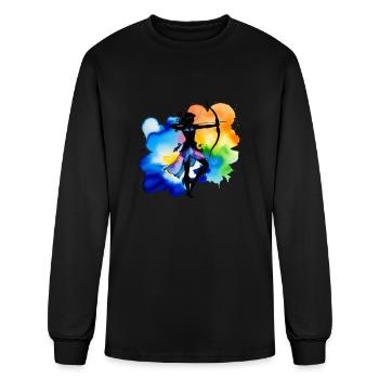 Color splash zodiac: Sagittarius - Men's Long Sleeve T-Shirt - black - Front