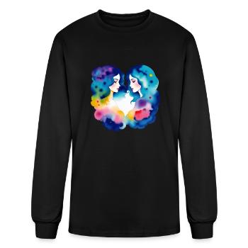 Color splash zodiac: Gemini - Men's Long Sleeve T-Shirt - black - Front