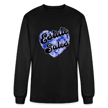 Estate Sales blue camo heart - Men's Long Sleeve T-Shirt - black - Front