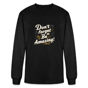 Retro Vibes: Be Amazing Tee - Men's Long Sleeve T-Shirt - black - Front