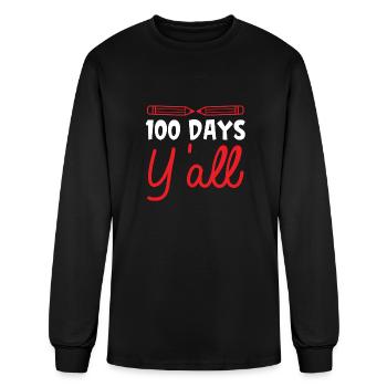 100 days y all - Men's Long Sleeve T-Shirt - black - Front