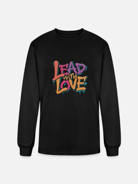 lead with love - Men's Long Sleeve T-Shirt - black