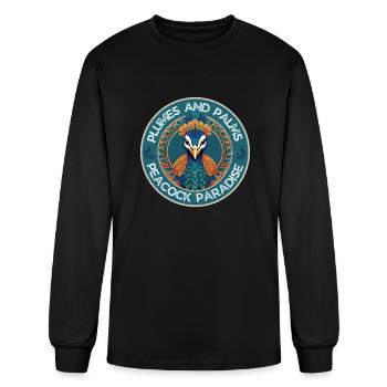 Peacock Paradise - Men's Long Sleeve T-Shirt - black - Front