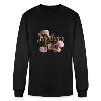 3The best Mother's Day written in gold - Men's Long Sleeve T-Shirt - black - Front