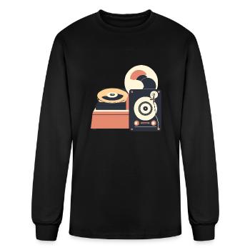 Medieval Style Vintage Phonograph Design - Men's Long Sleeve T-Shirt - black - Front