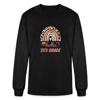 hello third grade shirt - Men's Long Sleeve T-Shirt - black - Front