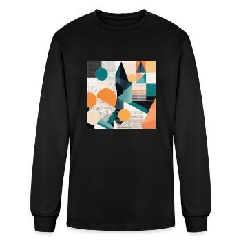 Minimalist Geometric Design with Depth Illusion - Men's Long Sleeve T-Shirt - black - Front
