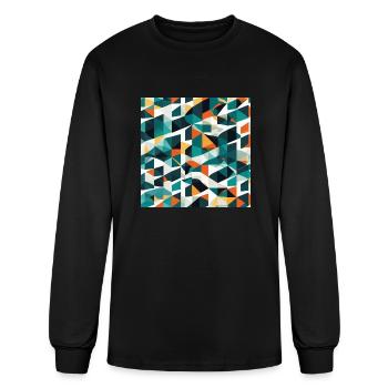 Minimalist Geometric Design with Depth Illusion - Men's Long Sleeve T-Shirt - black - Front