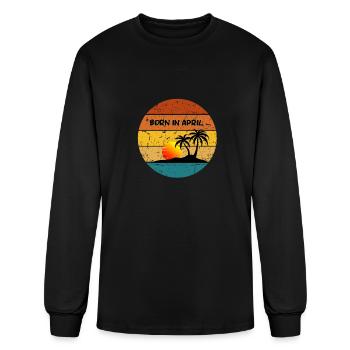born in april - Men's Long Sleeve T-Shirt - black - Front