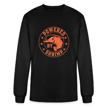 Powered By Shrimp Seafood Shrimp Lover - Men's Long Sleeve T-Shirt - black - Front