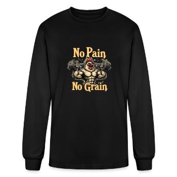 No Pain, No Grain - Men's Long Sleeve T-Shirt - black - Front