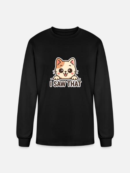 i saw that cat - Men's Long Sleeve T-Shirt - black