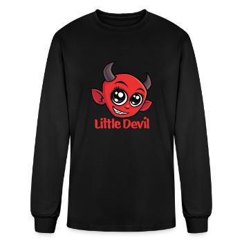 Adorable Little Devil Character Design for Kids - Men's Long Sleeve T-Shirt - black - Front