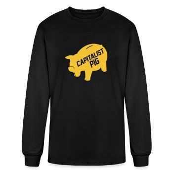 Capitalist Piggy Bank - Men's Long Sleeve T-Shirt - black - Front
