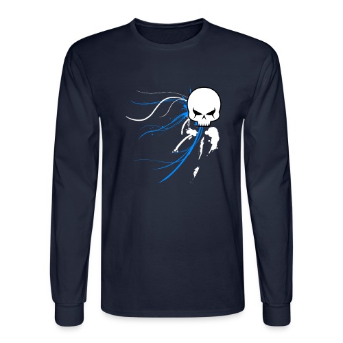 cyber skull bluw - Men's Long Sleeve T-Shirt