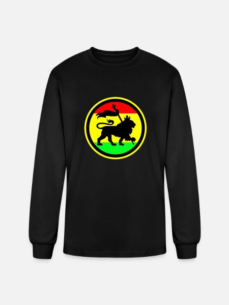 Rasta Lion - Men's Long Sleeve T-Shirt - black