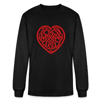 celtic knot heart - Men's Long Sleeve T-Shirt - black - Front