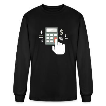 Money and calculator - Men's Long Sleeve T-Shirt - black - Front