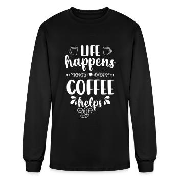 Coffee Cafe Coffee Cup Bar - Men's Long Sleeve T-Shirt - black - Front