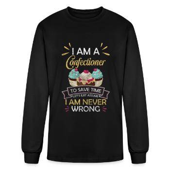 Confiseur Baker Dessert Sucré - T-shirt à manches longues Homme - noir - Devant