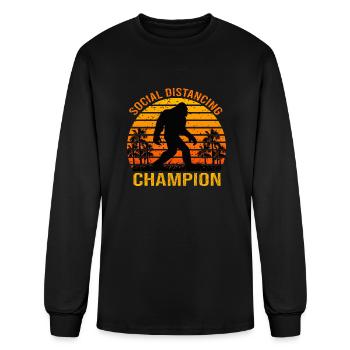 Social Distancing Champion - Men's Long Sleeve T-Shirt - black - Front
