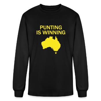 Great Punt Winning Design - Men's Long Sleeve T-Shirt - black - Front