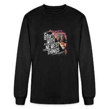 start with - Men's Long Sleeve T-Shirt - black - Front