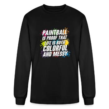 Life Is Colorful And Messy. Paintballer Tactical P - Men's Long Sleeve T-Shirt - black - Front