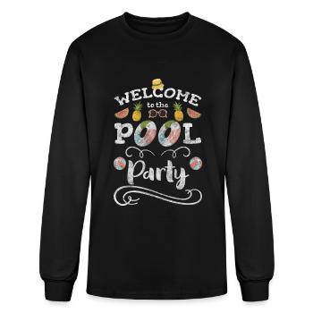Pool Water Sports Athlete Swimming Instructor - Men's Long Sleeve T-Shirt - black - Front