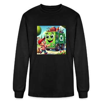Hunk and the Trashing Tank - Whimsical Friends - Men's Long Sleeve T-Shirt - black - Front