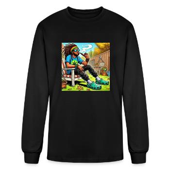 Chilling - Men's Long Sleeve T-Shirt - black - Front