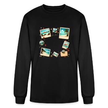 beach memories t-shirt - Men's Long Sleeve T-Shirt - black - Front