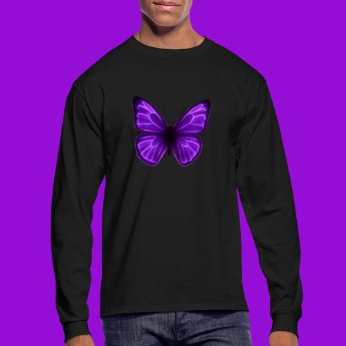 Neon Purple Butterfly - Men's Long Sleeve T-Shirt