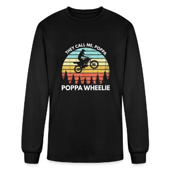 Motocross Vintage Dirt Bike Poppa - Men's Long Sleeve T-Shirt - black - Front